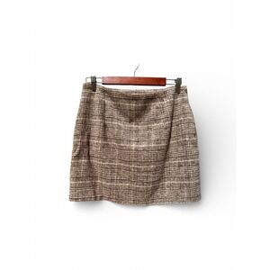 Women's Wool Blend Mini Skirt Plaid‎ Clueless Side Zip Lined Preppy Academia Med